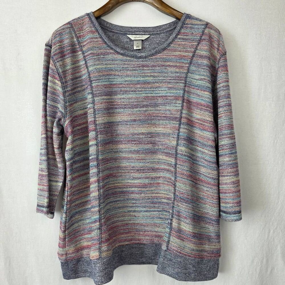 CJ Banks 1X Multicolor Space Dye Sweater Knit Tunic Top - Picture 5 of 11